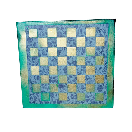 Green & Gold - Scrapbook Chess Board