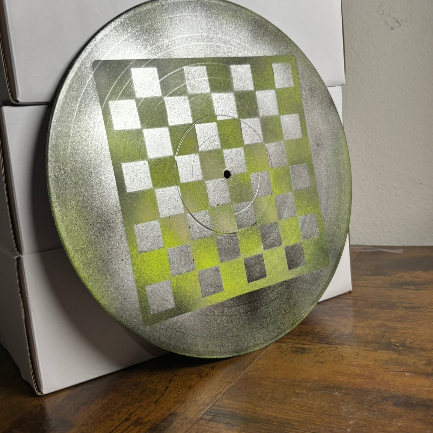 Peachy Green Chrome - Vinyl Chess Board