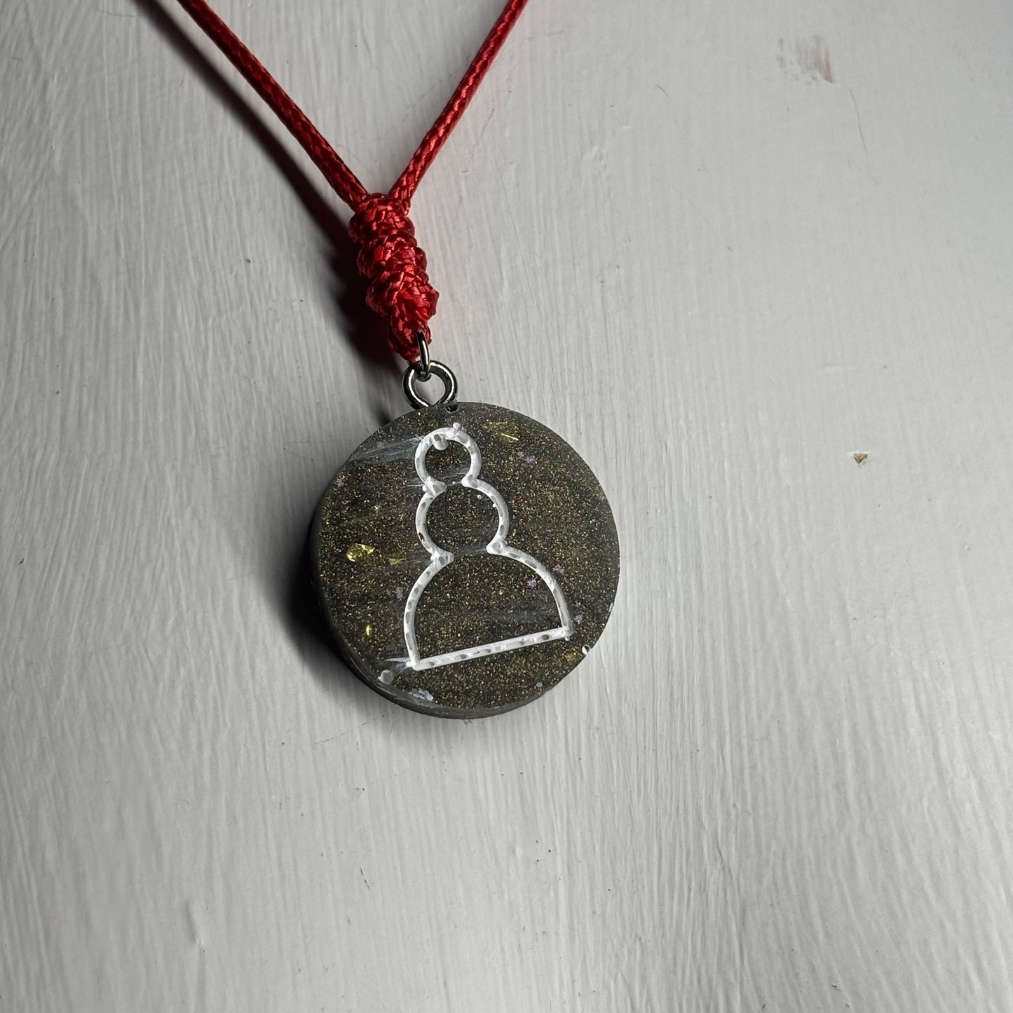 Dark Green Pawn - Handmade Resin Chess Necklace