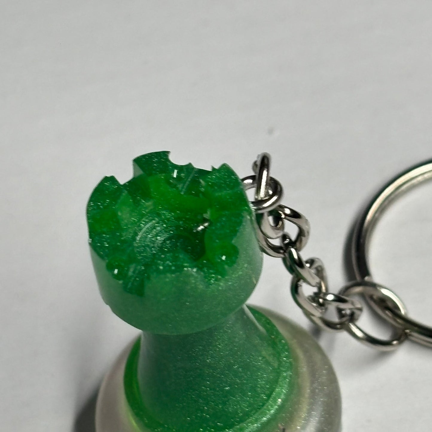 Green Rook - Handmade Resin Keychain