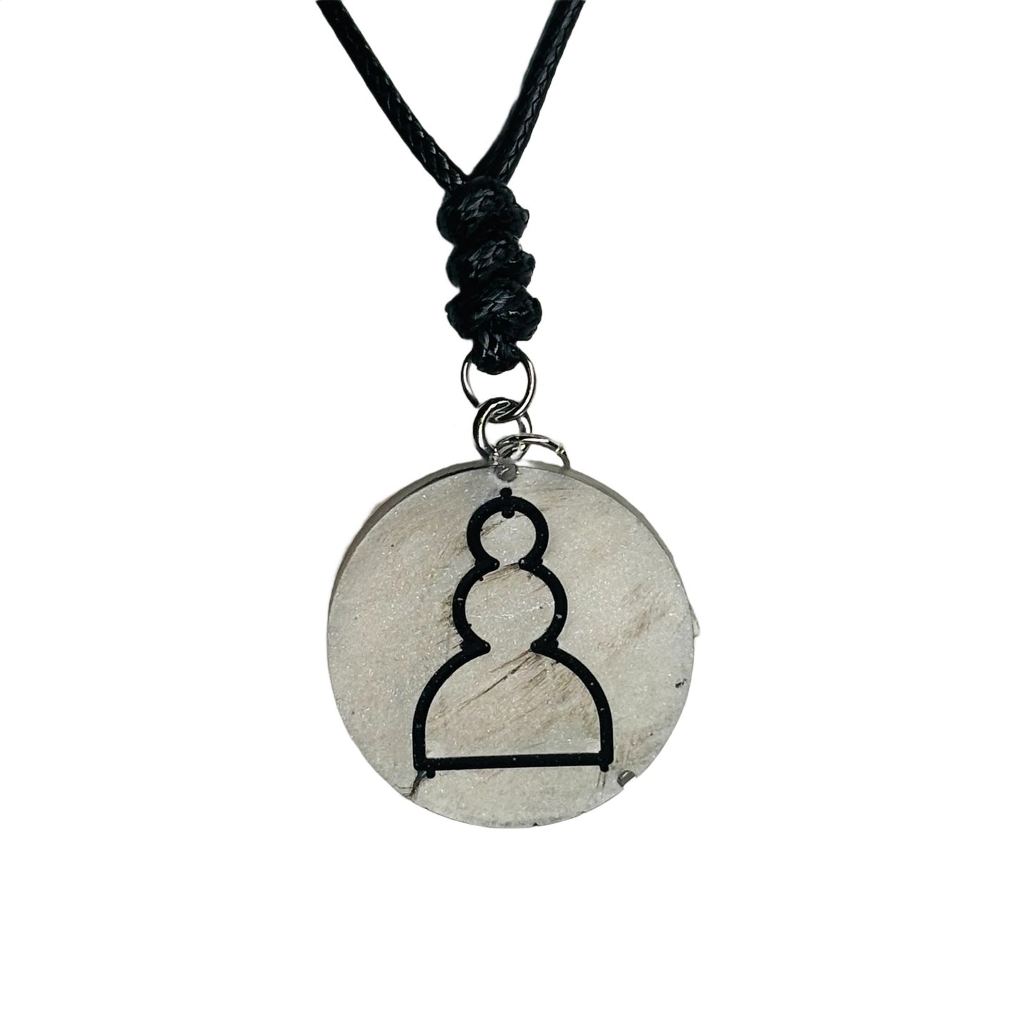Gray Pawn - Handmade Resin Chess Necklace