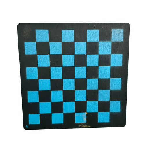 Black & Blue - Painted Thin Wooden Chess Board