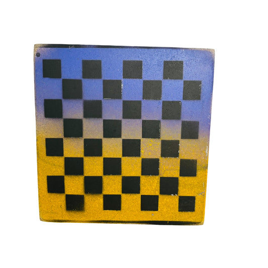 Purple Yellow - Painted Double Sided Chess Board