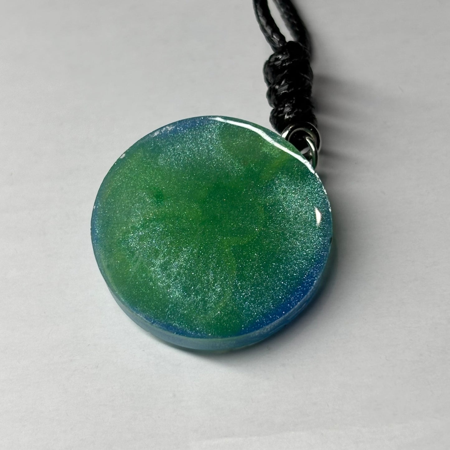 Blue & Green Pawn - Handmade Resin Chess Necklace