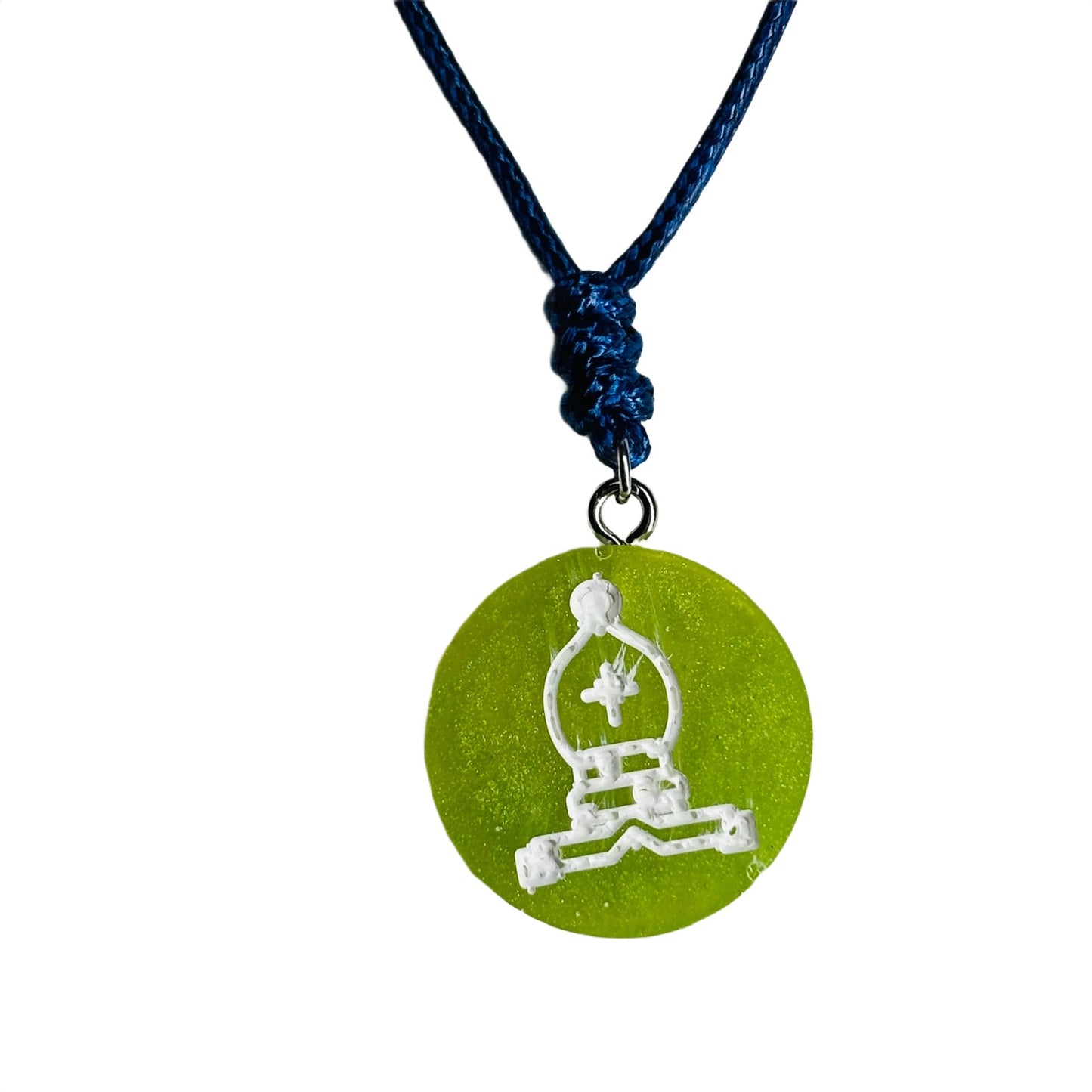 Lime Green - Handmade Resin Chess Necklace