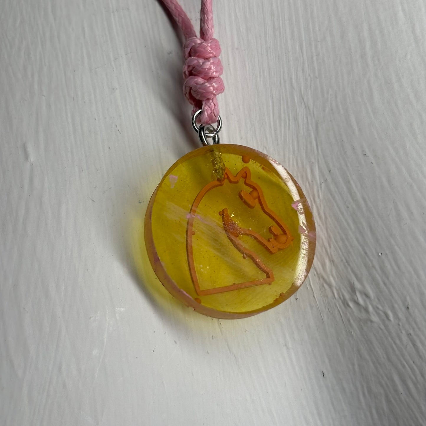 Bright Knight - Handmade Resin Chess Necklace