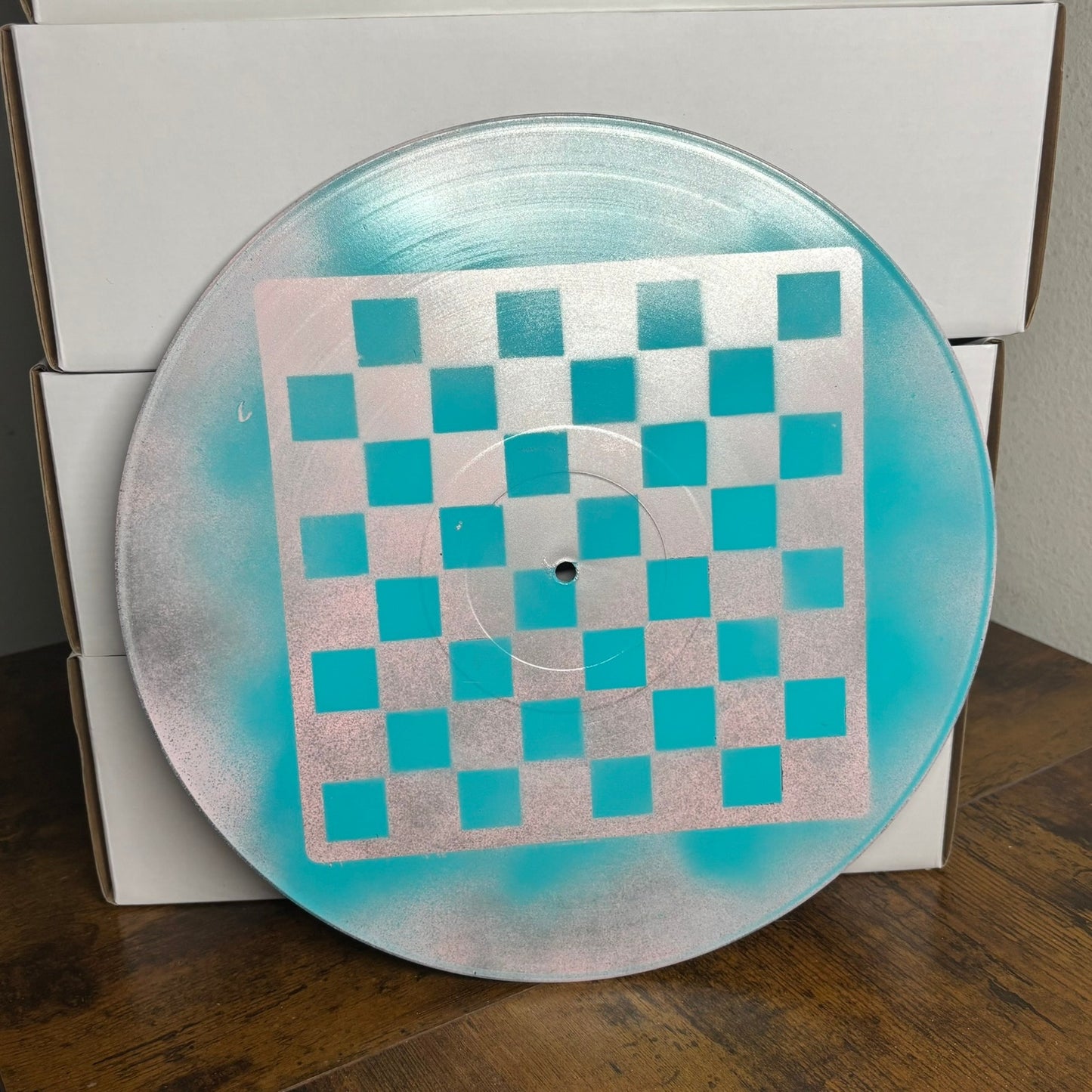 Sky Blue Chrome - Vinyl Chess Board