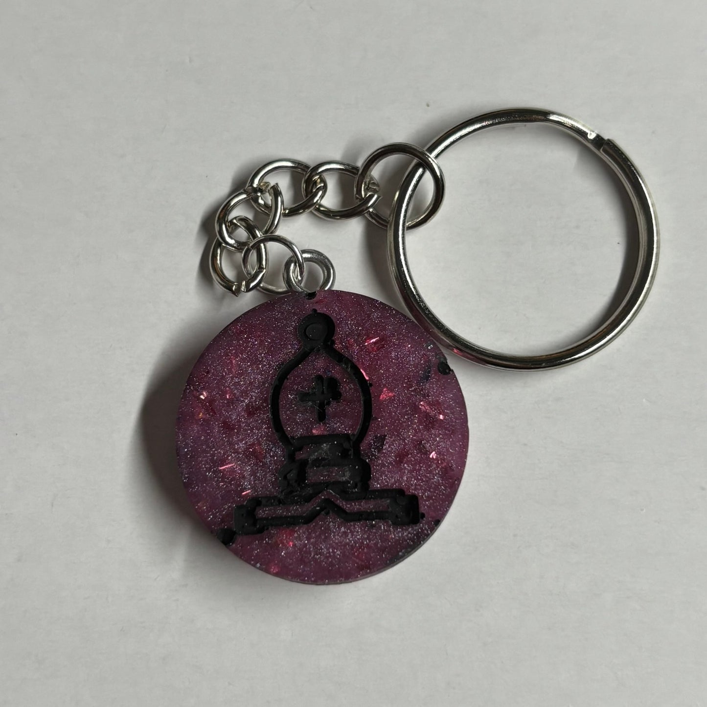 Dark Purple Bishop - Handmade Resin Keychain