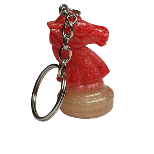 Red Cream Knight - Handmade Resin Keychain