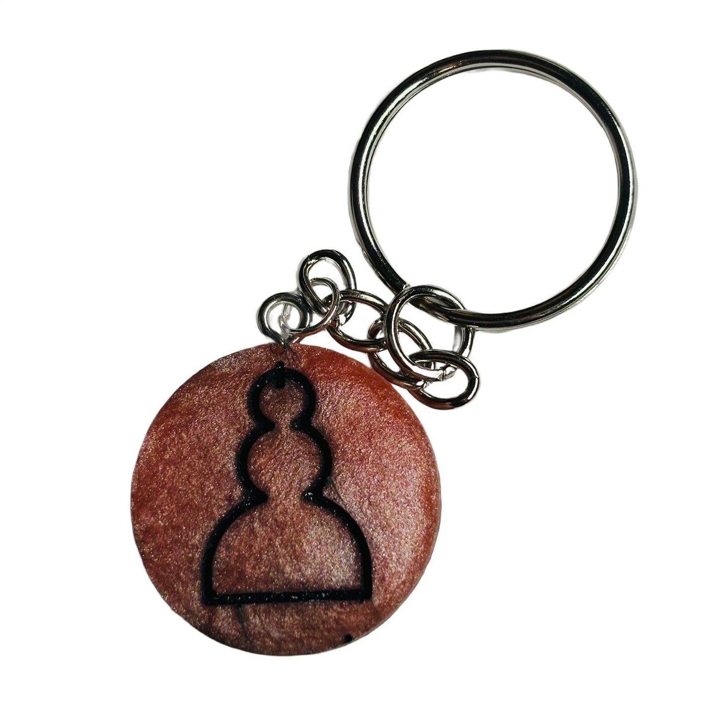 Dark Peach Pawn - Handmade Resin Keychain