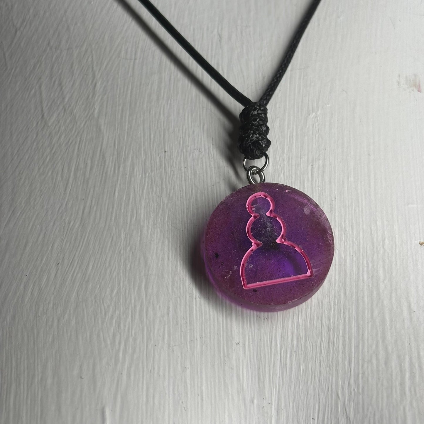 Purple Sphere Pawn - Handmade Resin Chess Necklace