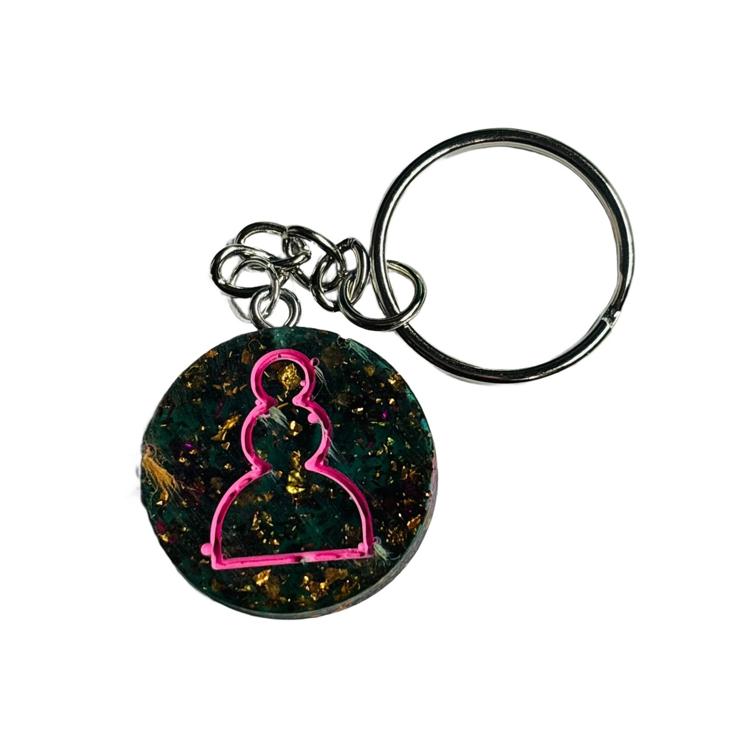 Forest Pink Pawn - Handmade Resin Keychain