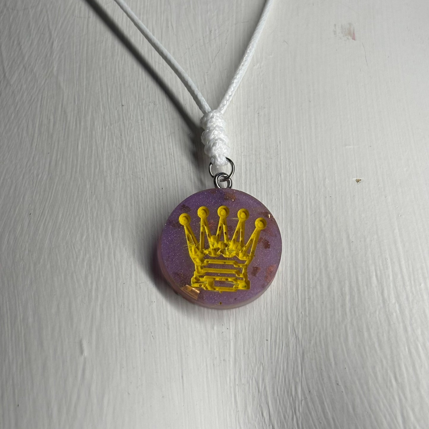 Premium Purple Queen - Handmade Resin Chess Necklace