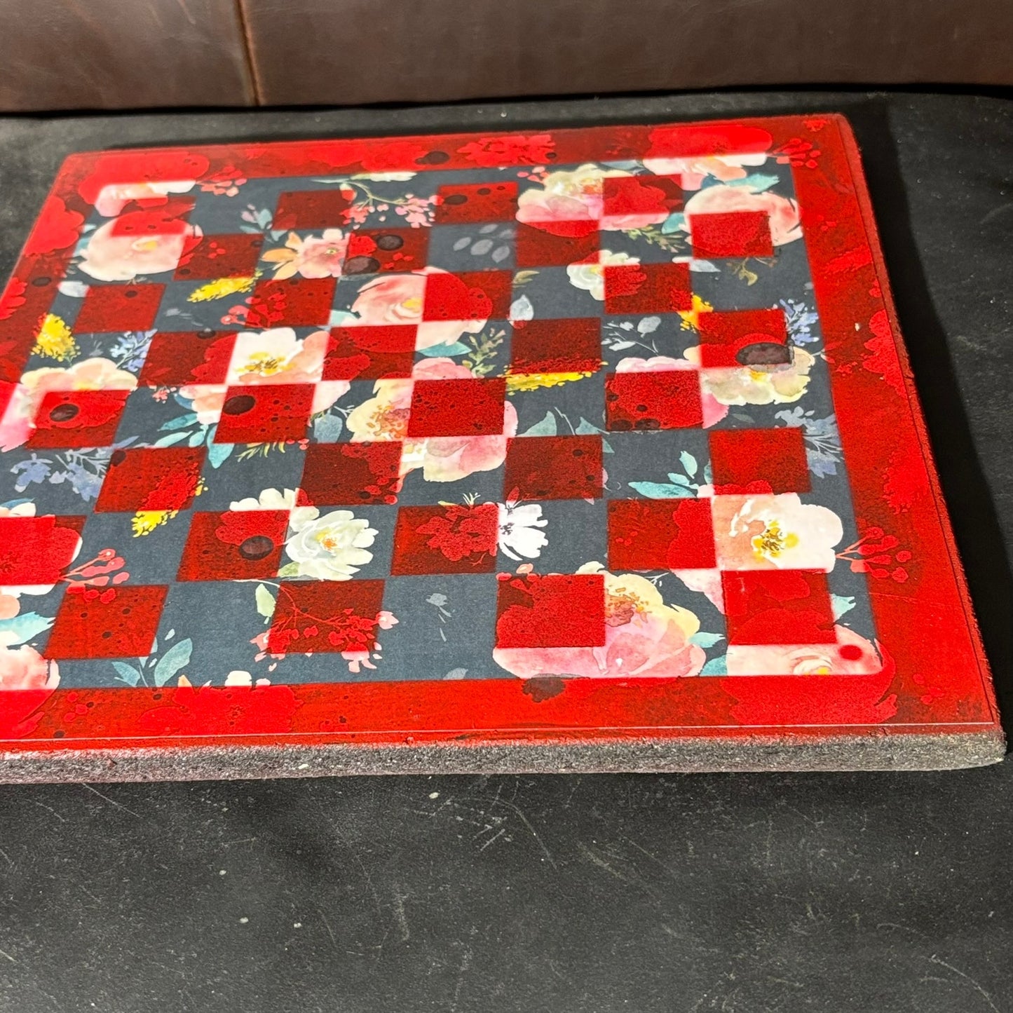 Cherry Red Vintage - Scrapbook Chess Board