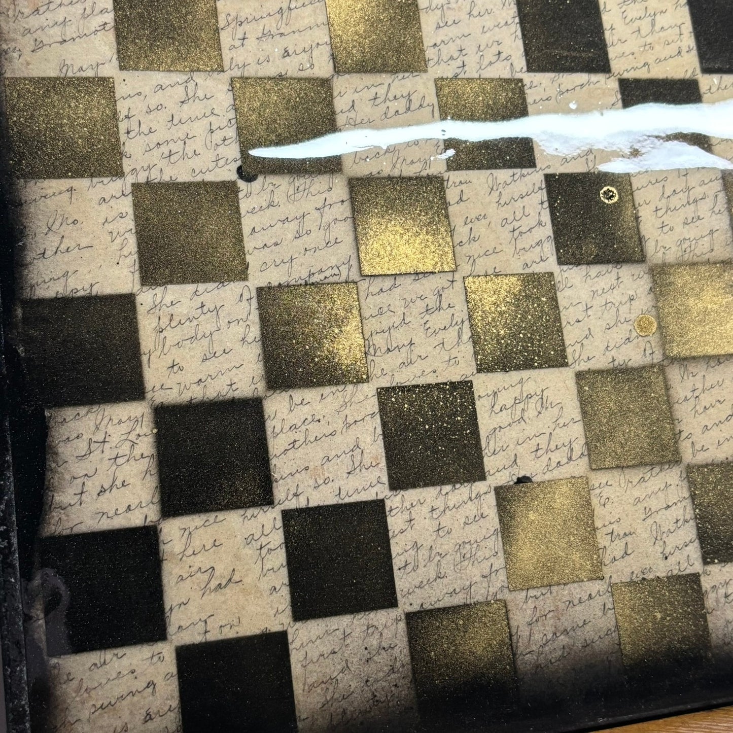 Cursive Gold - Resin Coated Chess Board