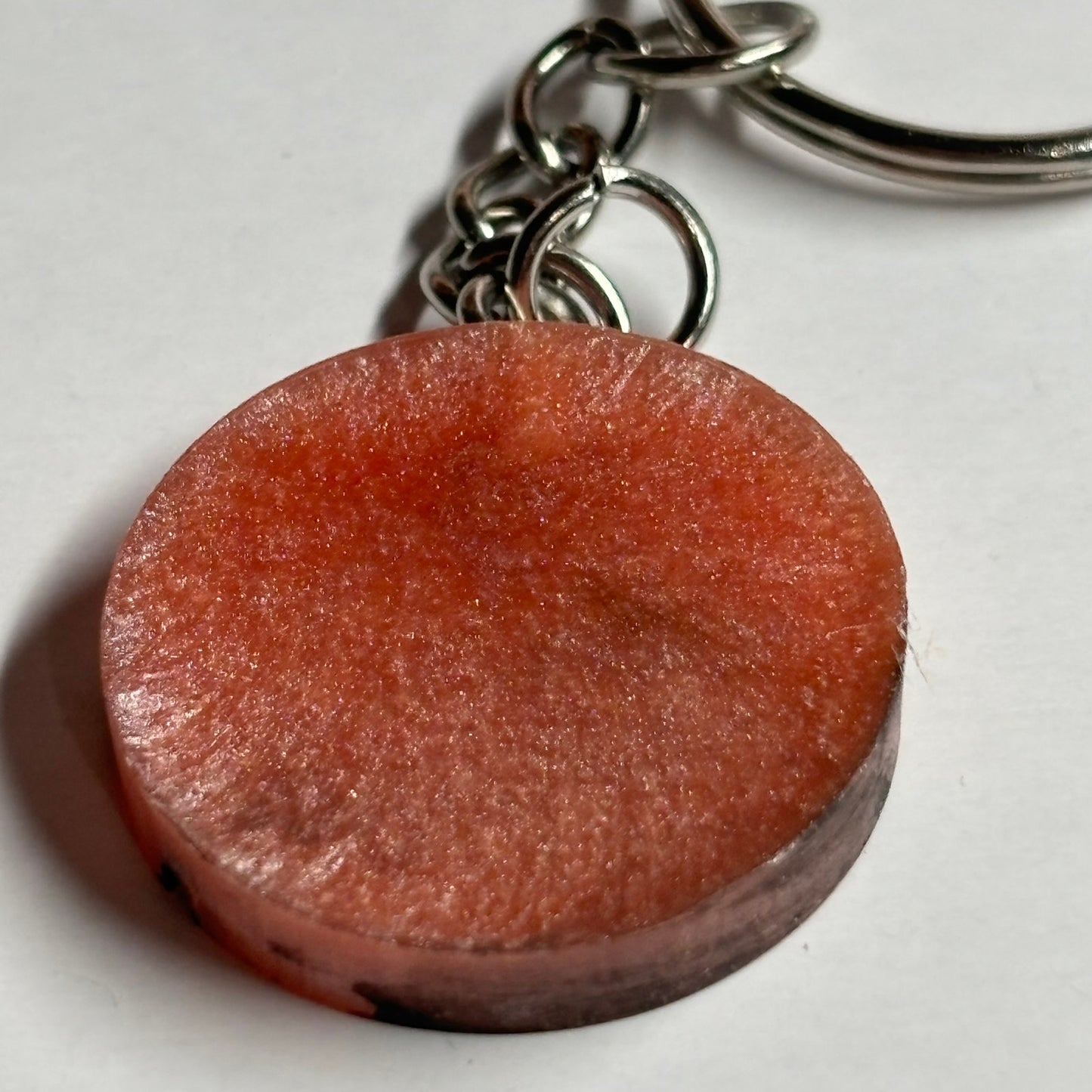 Peach Cream Knight - Handmade Resin Keychain - Flat Edition