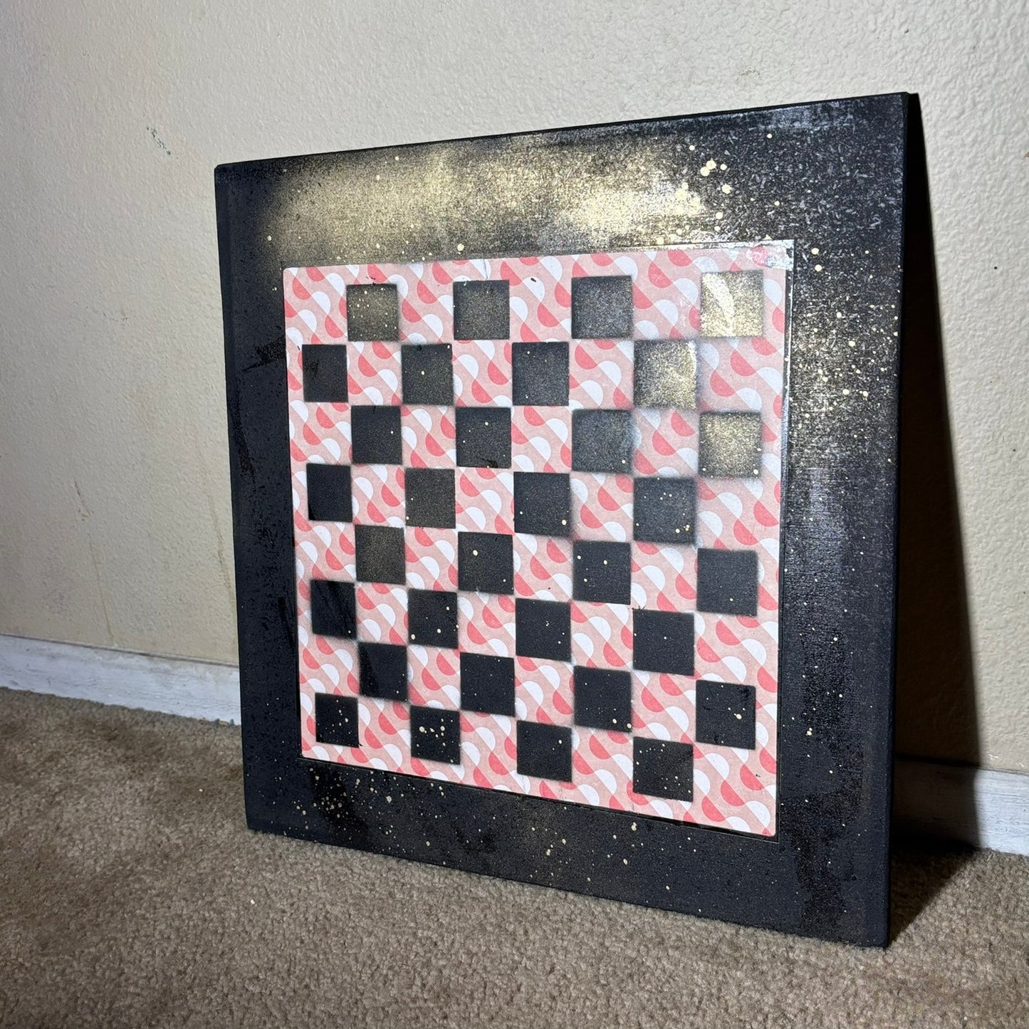 Orange Peach Pattern - Large Scrapbook Chess Board