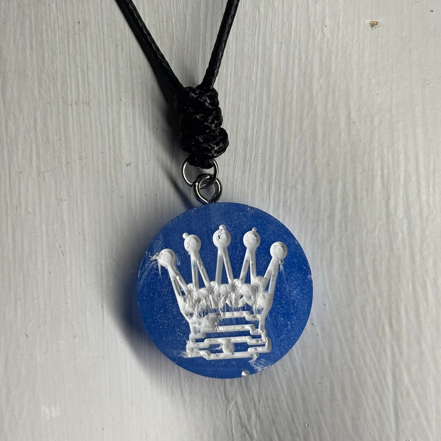 Blue Queen - Handmade Resin Chess Necklace