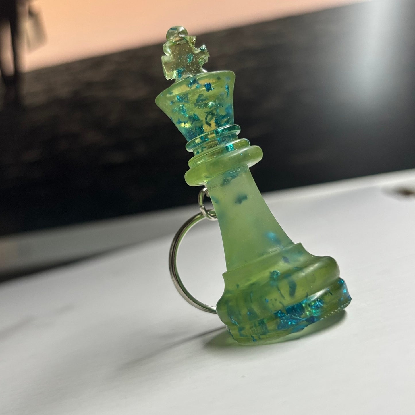 Green King - Handmade Resin Keychain