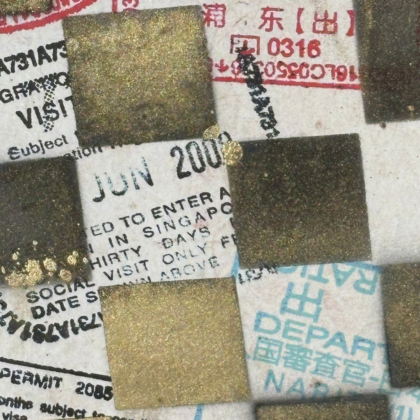 Postcard Pattern - Scrapbook Chess Board