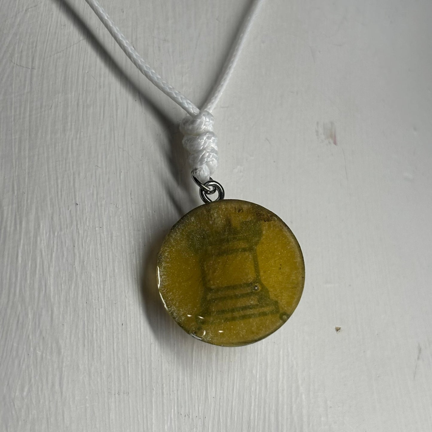 Yellow Supreme Rook - Handmade Resin Chess Necklace