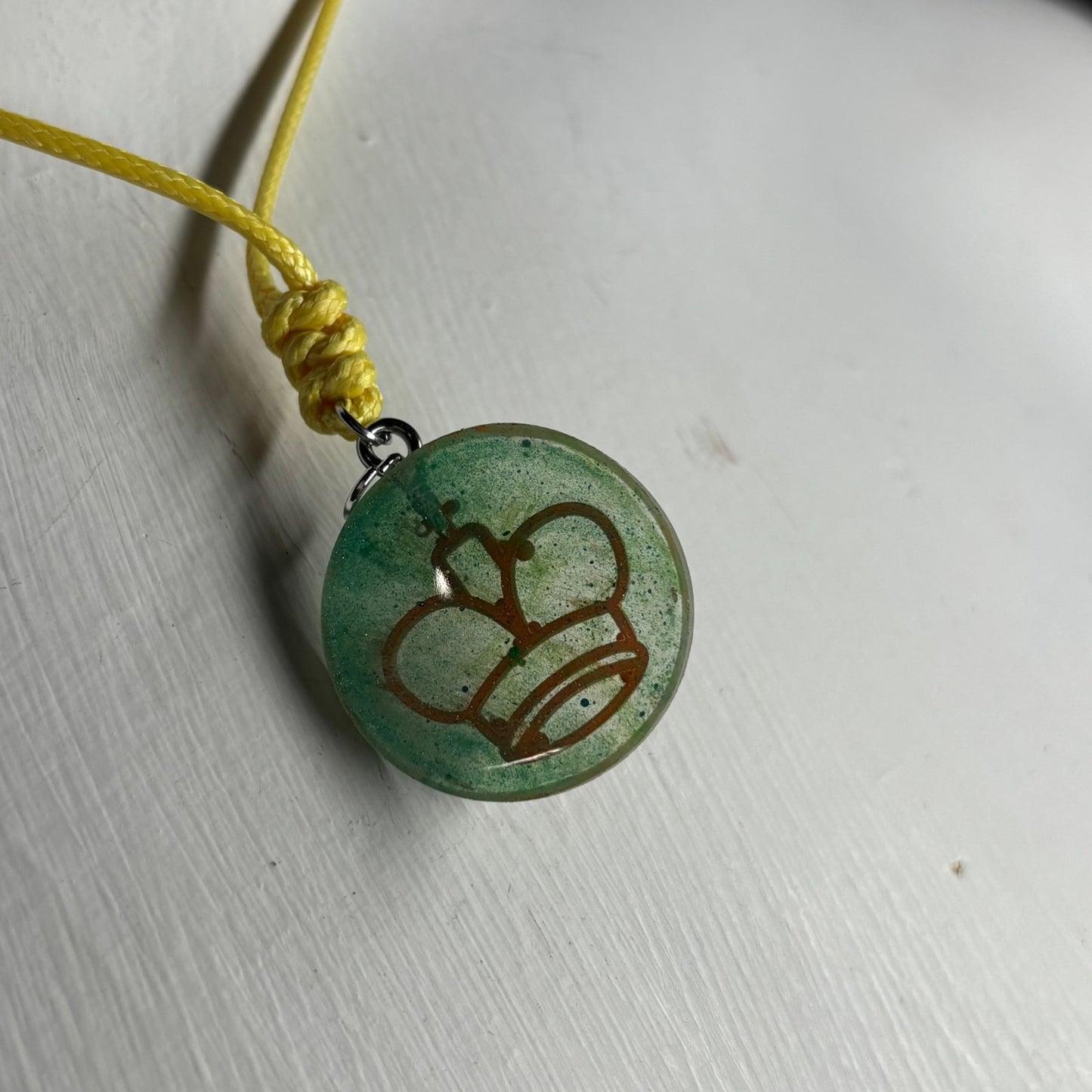 Green Orange King - Handmade Resin Chess Necklace
