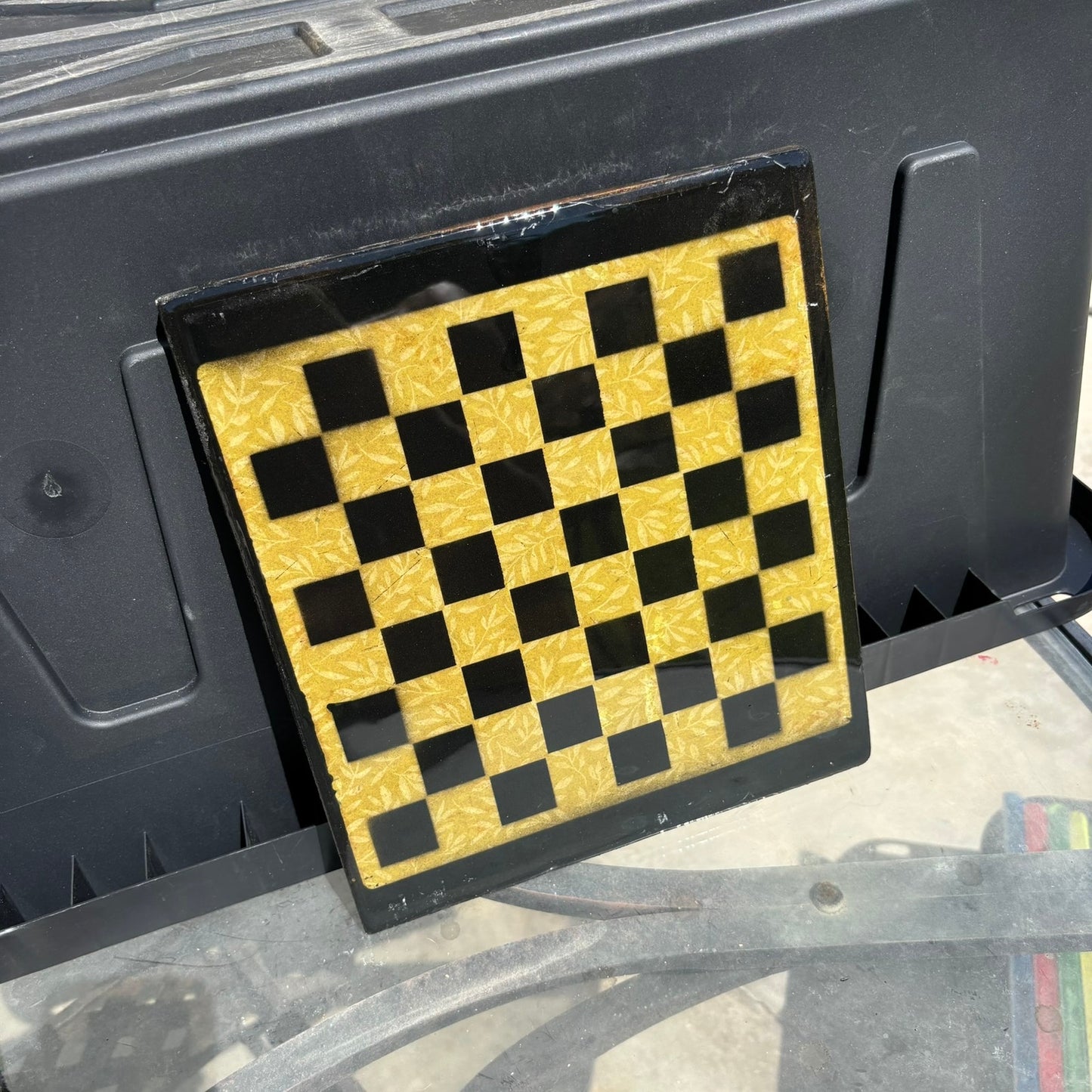 Yellow & Black - Resin Coated Chess Board