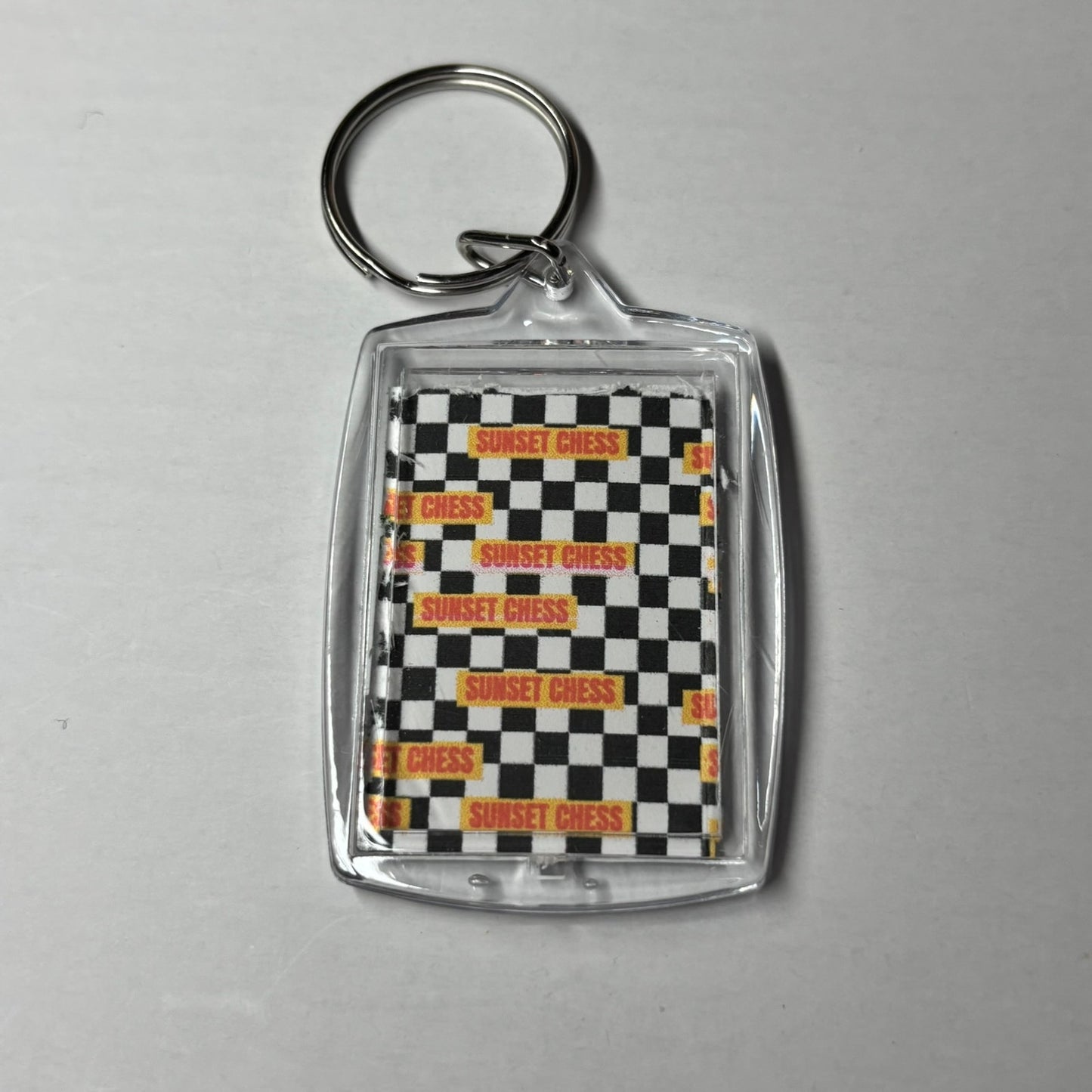 Green Deer - Sunset Chess Photo Keychain