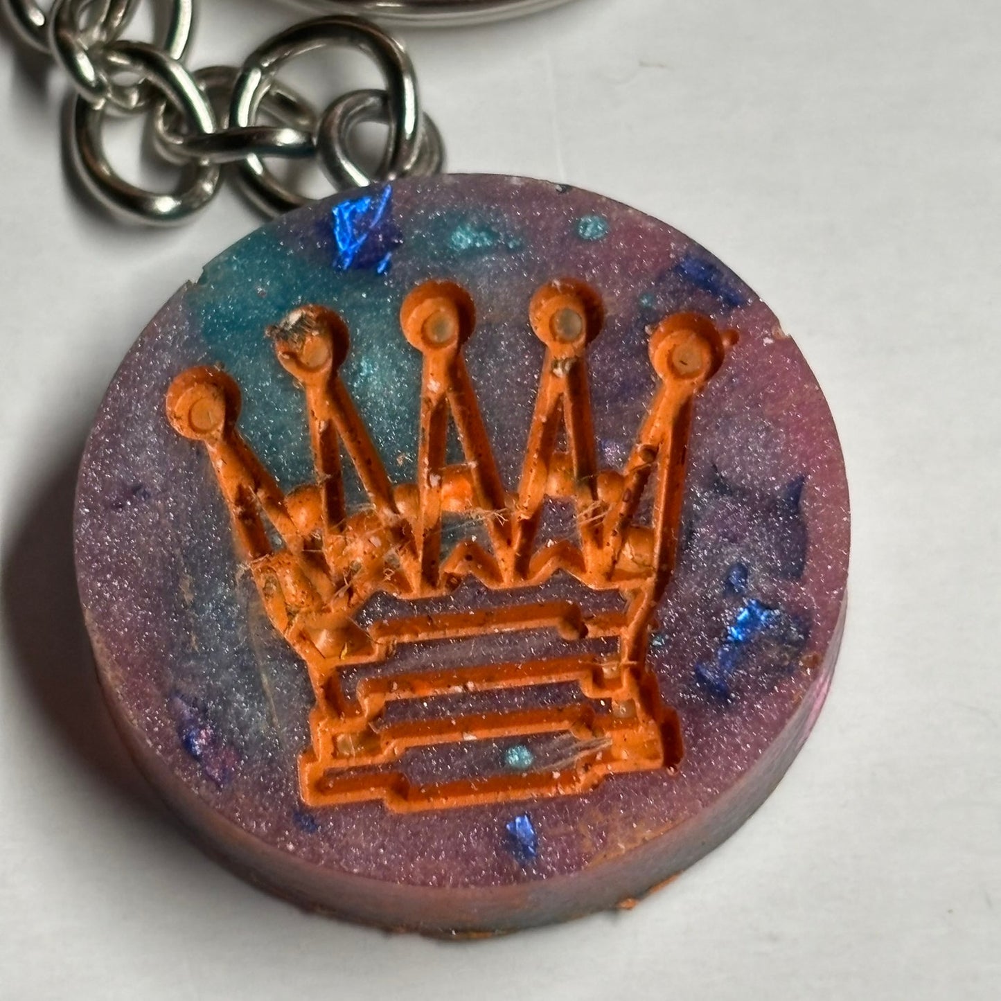Miami Colored Swirl - Handmade Resin Keychain - Flat Edition