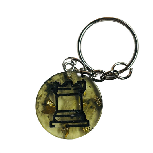 Lime Green Rook - Handmade Resin Keychain