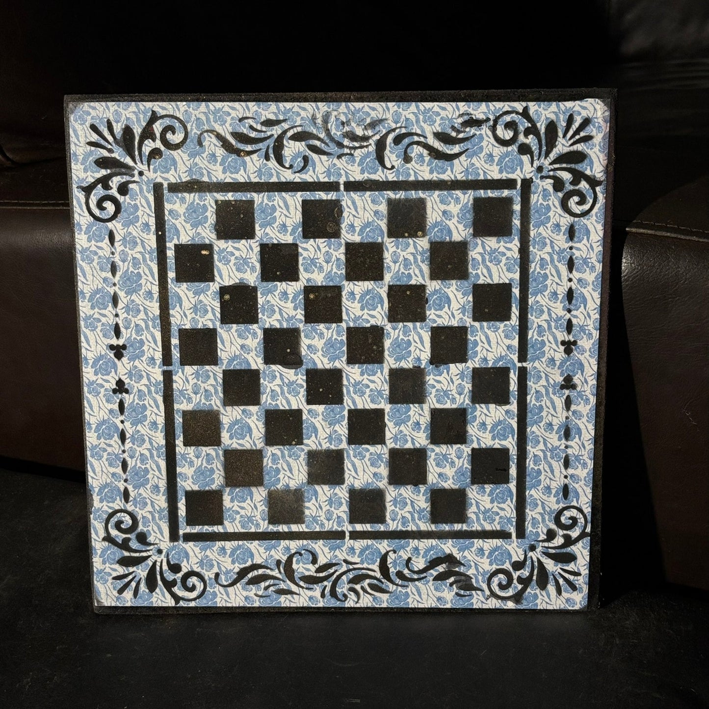 Vintage Blue - Scrapbook Chess Board