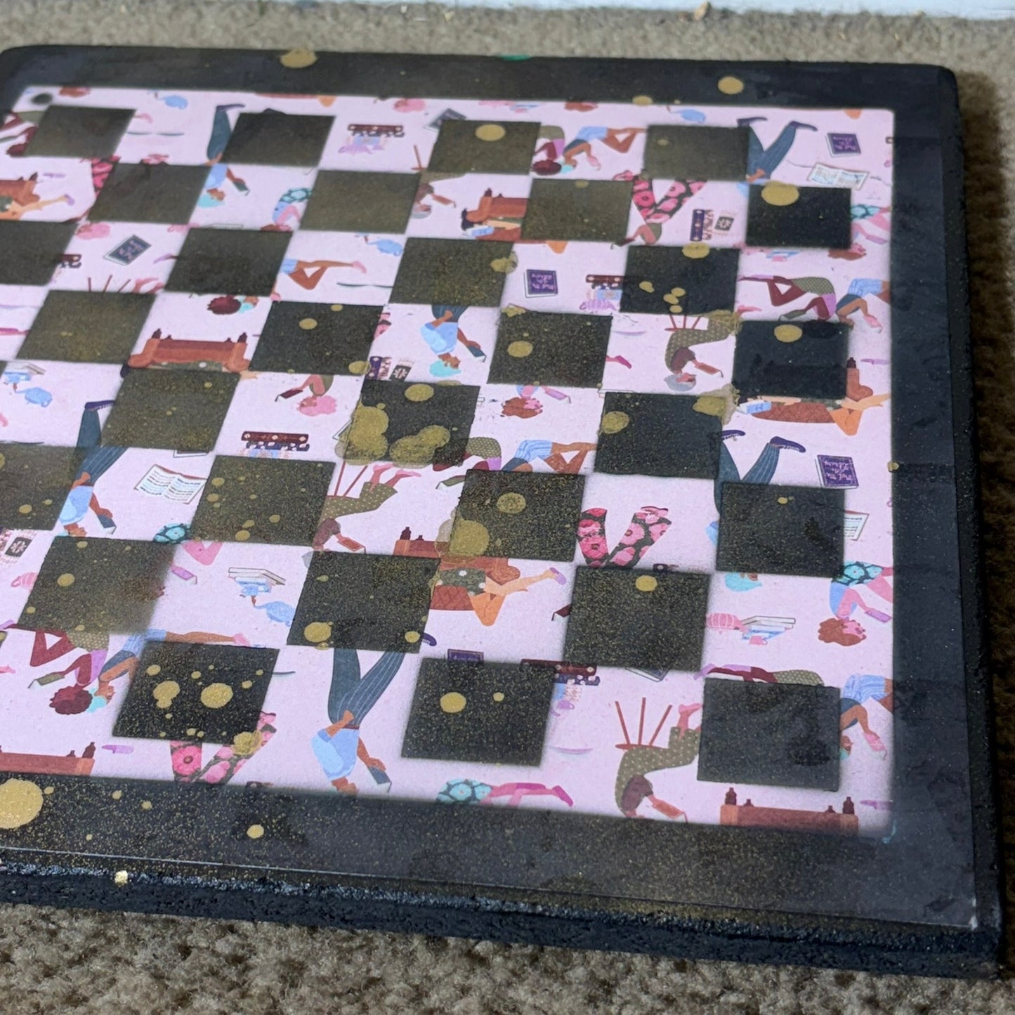 Pink Activities - Scrapbook Chess Board