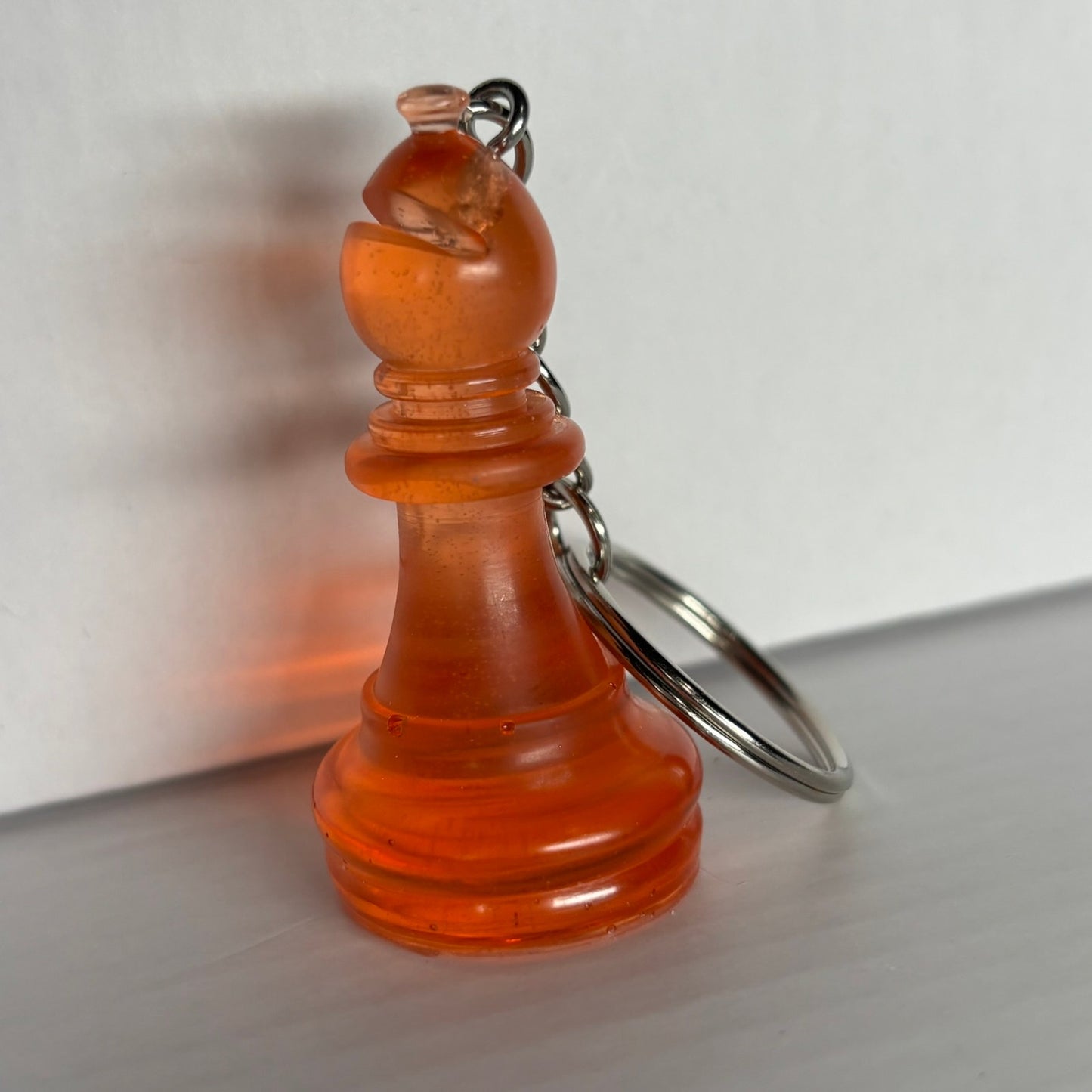 Orange Translucent Handmade Resin Keychain - One of a Kind Design