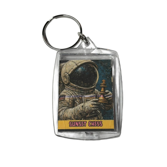 Space Man - Sunset Chess Photo Keychain