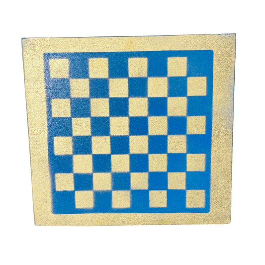 Blue Gold - Painted Chess Board