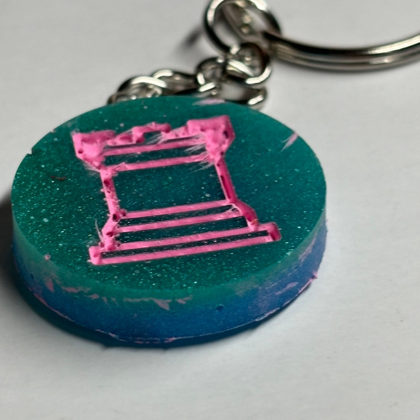 Double Sided Rook - Handmade Resin Keychain
