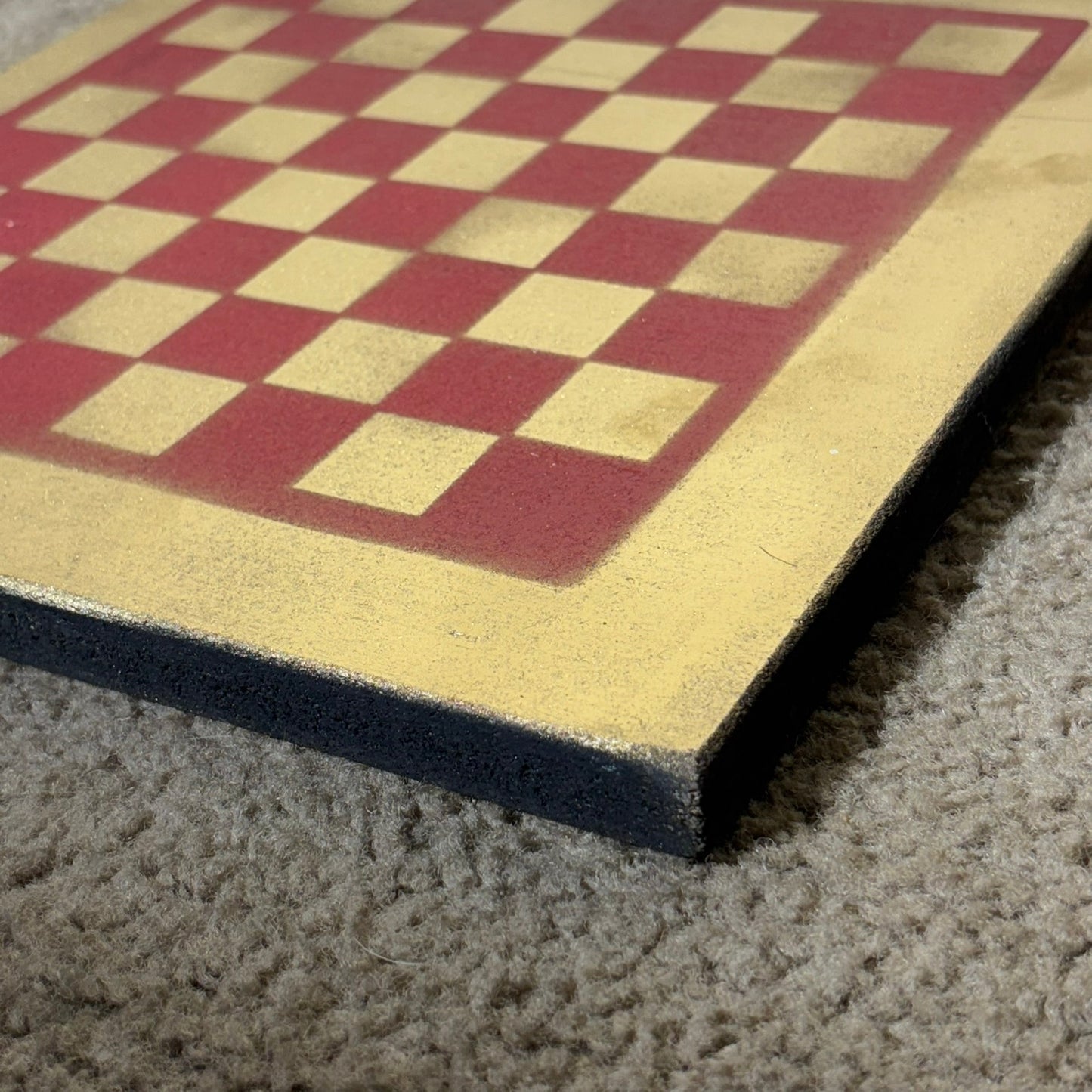 Golden Red - Painted Chess Board