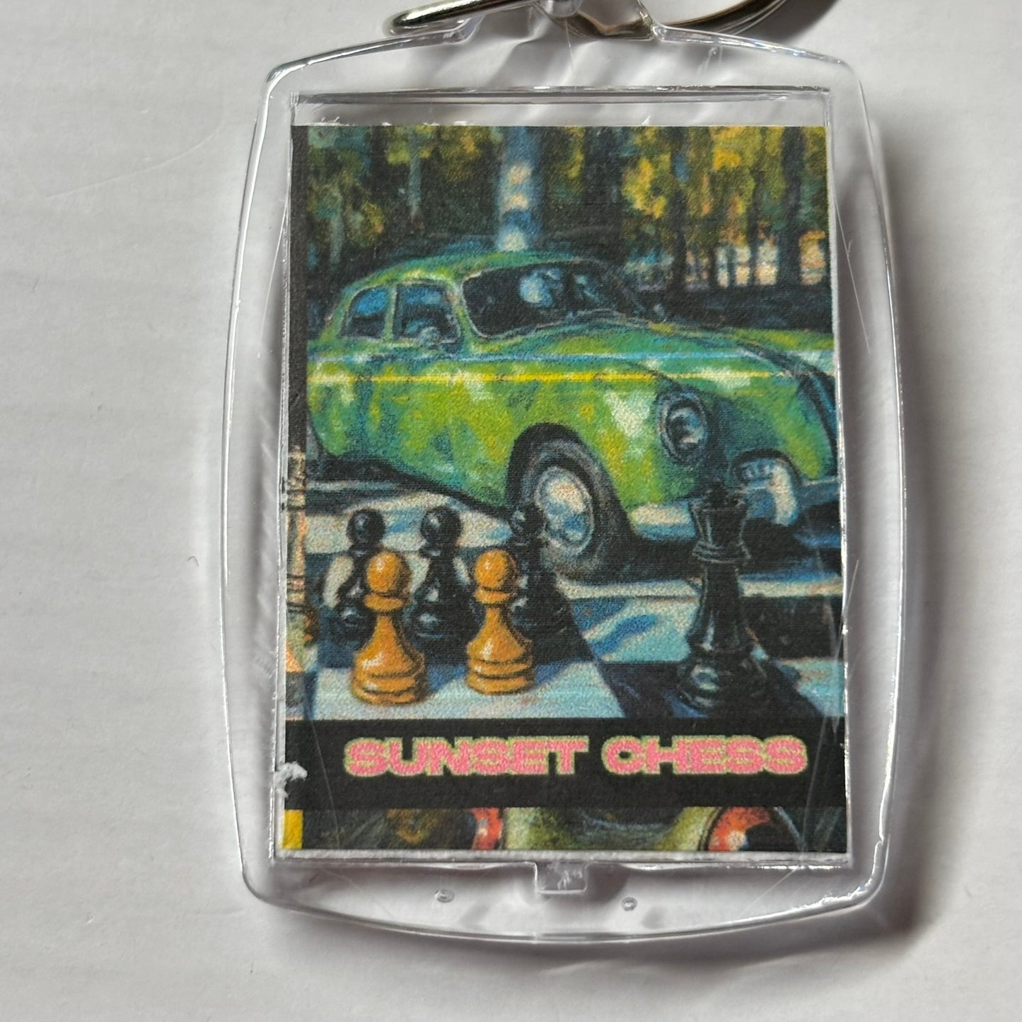 Green Car - Chess  Photo Keychain