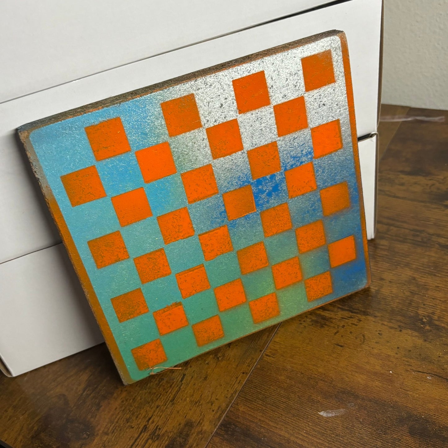 Orange Green Hue - Painted Double Sided Chess Board