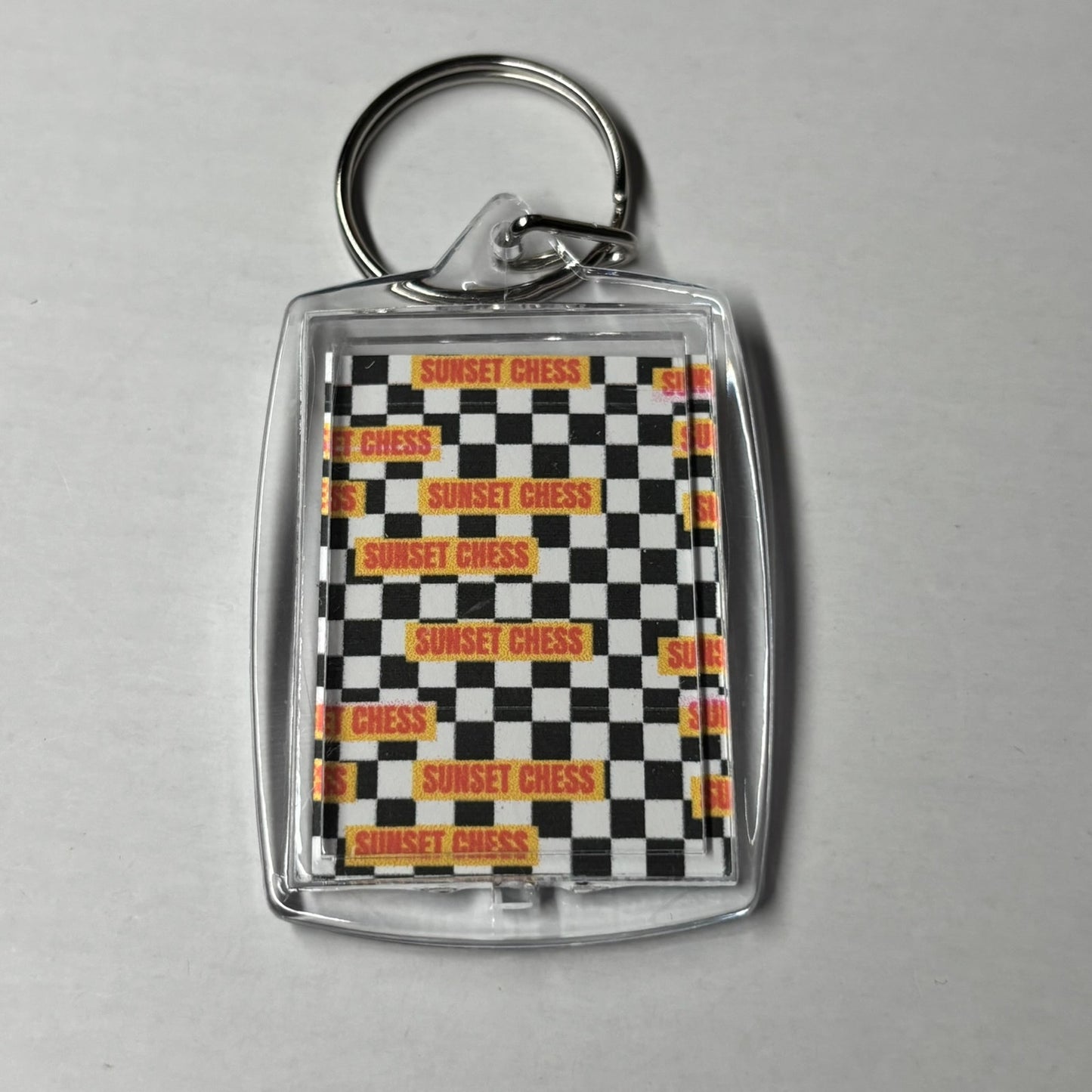 Love & Chess - Sunset Chess Photo Keychain