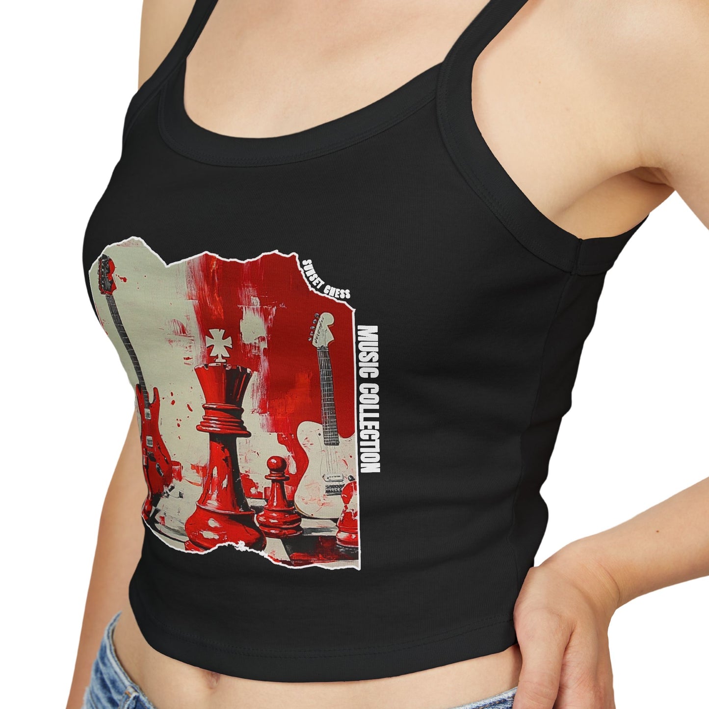 Red Music Vibes - Women's Black Tank Top