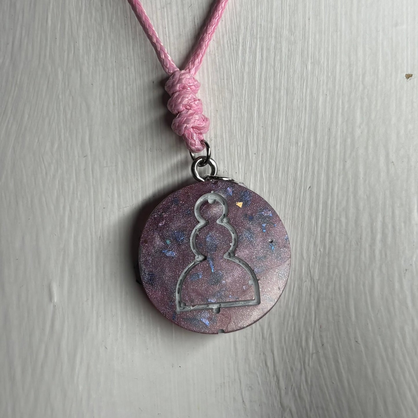 Purple Crystal Pawn - Handmade Resin Chess Necklace