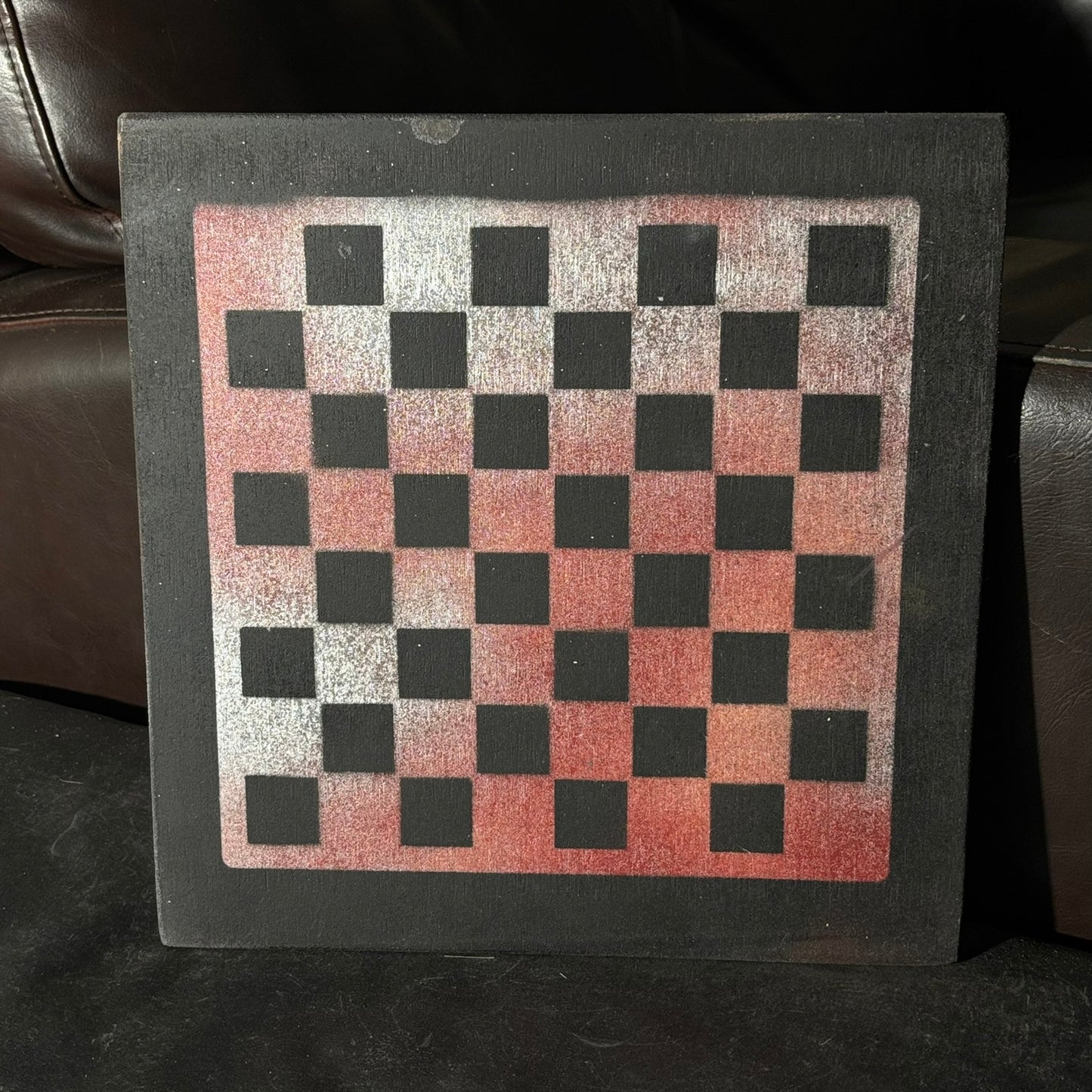 Powdered Red - Painted Chess Board