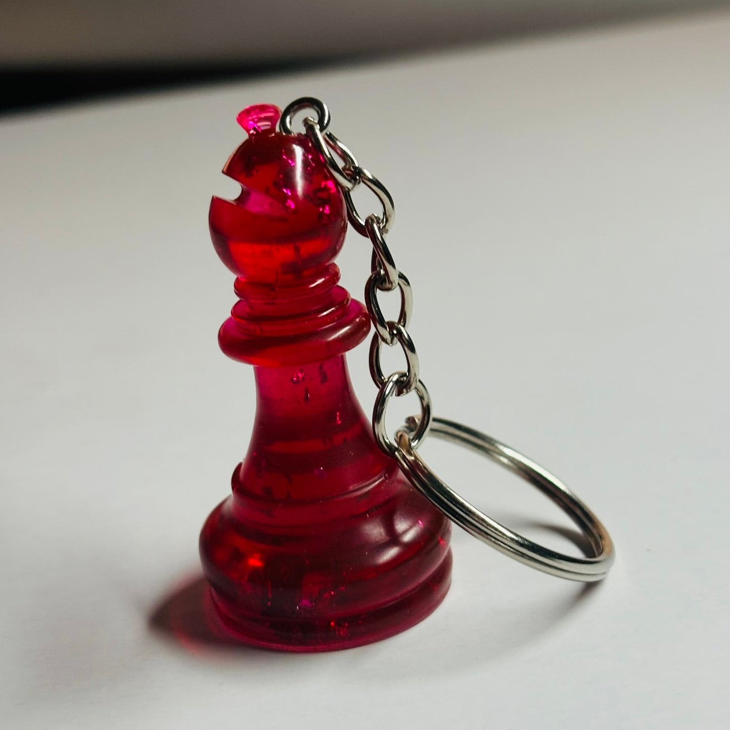 Cherry Red Bishop - Handmade Resin Keychain