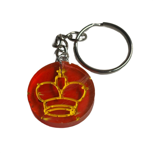 Vivid Red King - Handmade Resin Keychain - Flat Edition