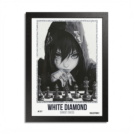 White Diamond - Collection 2 Card #37 - Sunset Card Poster Framed 12"x16"