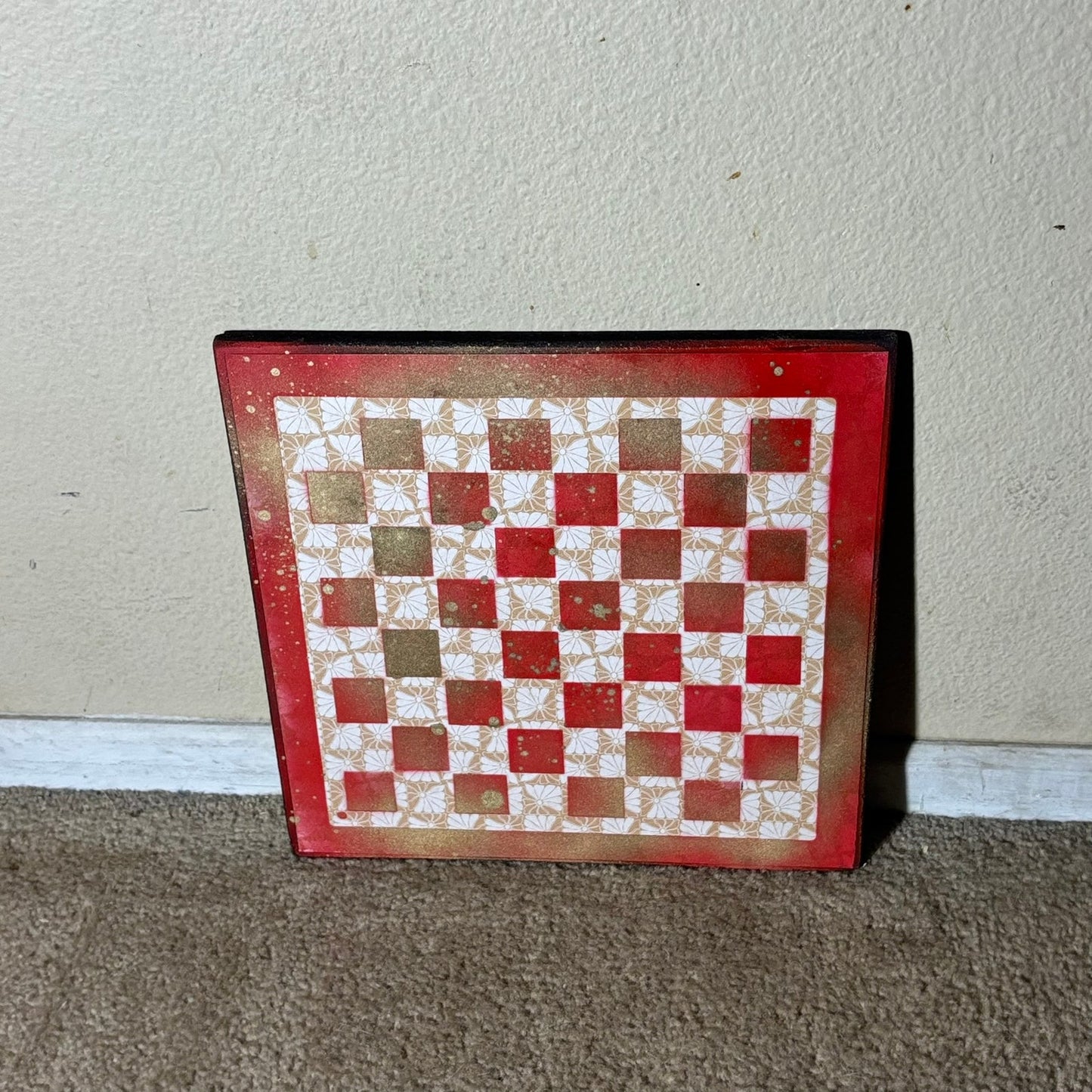 Golden Fire Red - Scrapbook Chess Board