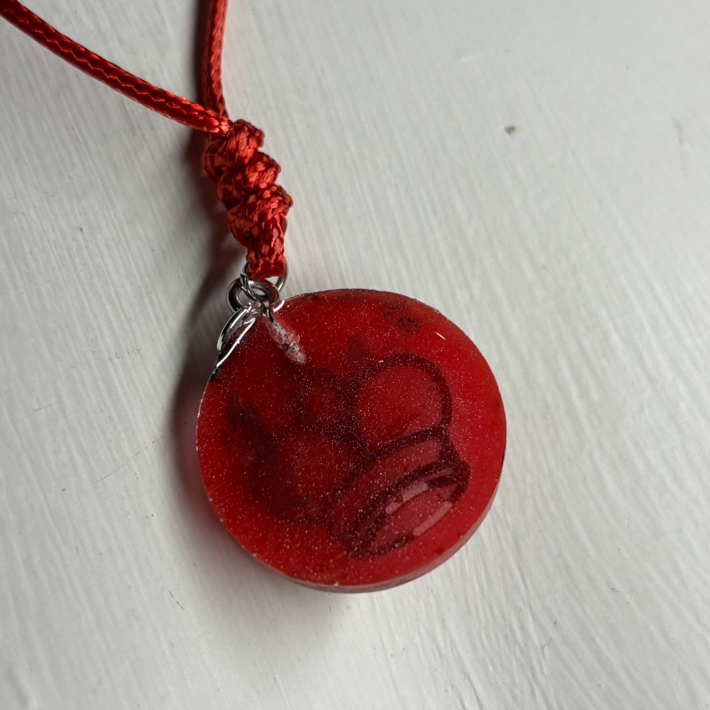 Folded Red King - Handmade Resin Chess Necklace