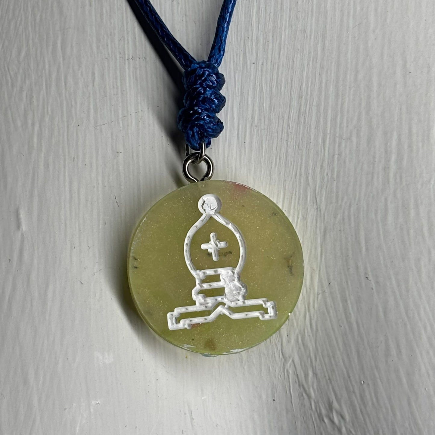 Yellow Bishop - Handmade Resin Chess Necklace