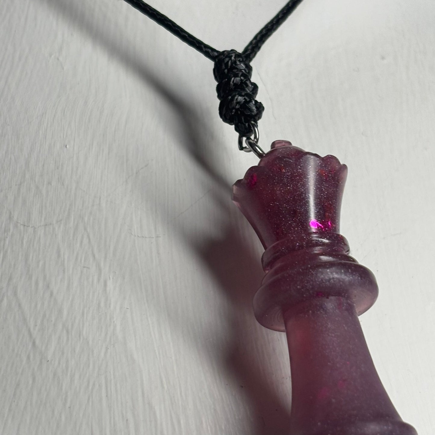 Dark Purple Queen - Handmade Resin Chess Necklace